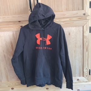 Under Armour “Loose” gray graphic hooded sweatshirt size L